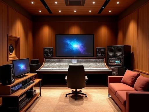 Interior view of Onda Sonora recording studio control room